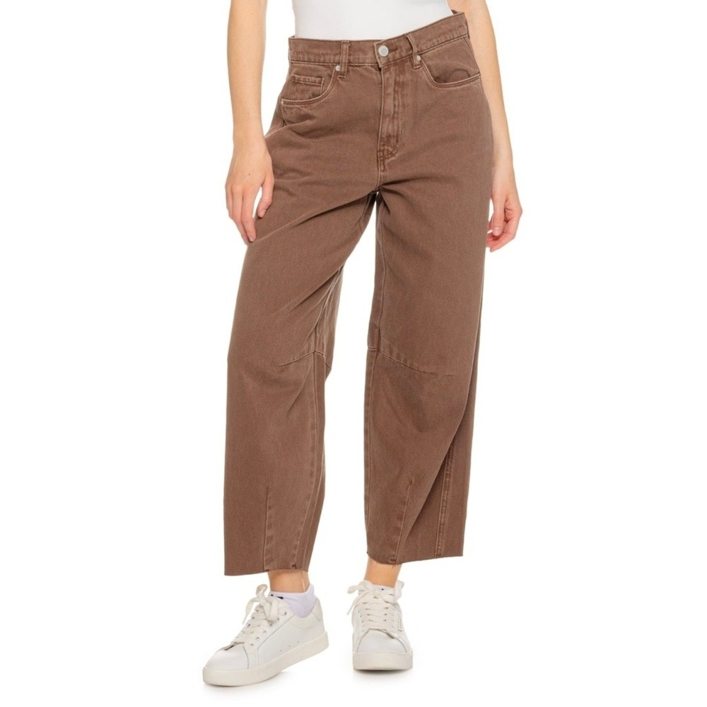 NWT Blank NYC Bowery Barrel Leg Jeans Olive Brown High Rise Sz 26 Balloon NEW